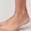 Francesca's Krista Heart Crystal Station En Anklet Gold Anklets