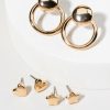 Francesca's Marsha En Stud Earring Set Gold Earrings