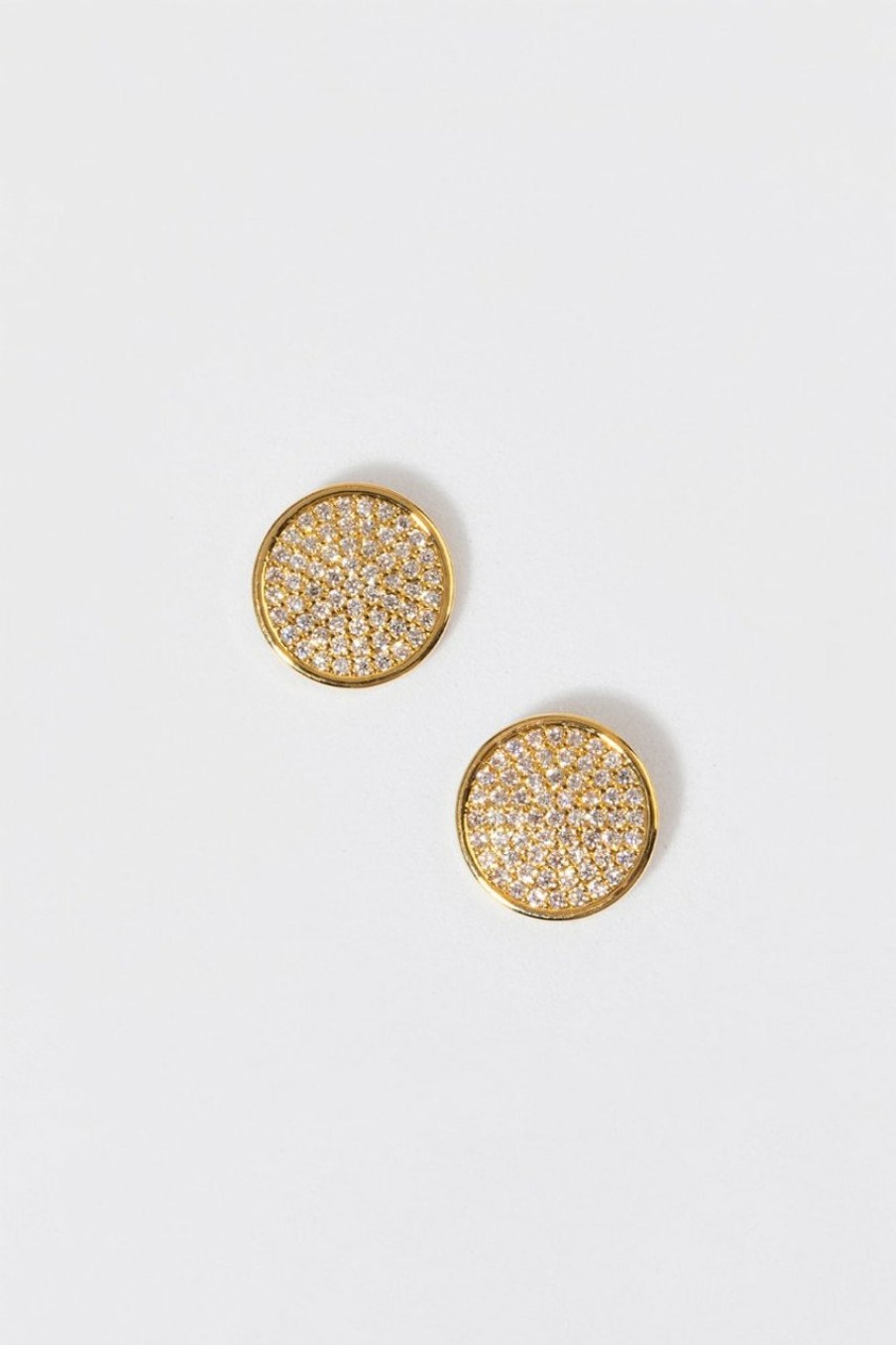 Francesca's Casiane Pave Cz Disc Stud Earrings Crystal Earrings