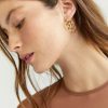 Francesca's Doris En Looped Hoops Gold Earrings