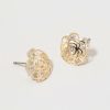 Francesca's Loren Golden Rose Earrings Crystal Earrings