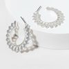 Francesca's Casey Fanned Hoop Earrings Silver Earrings