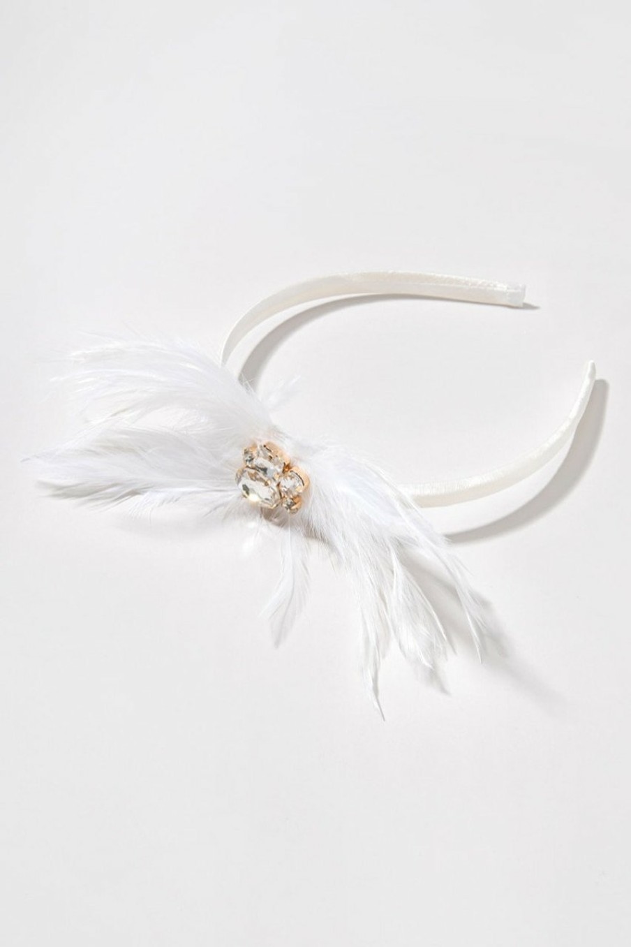 Francesca's Haylie Feather White Headband Ivory Hair