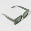 Francesca's Shanna Thick Square Frame Sunglasses Olive Green Sunglasses