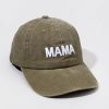 Francesca's Mama Script Baseball Hat Olive Green Hats