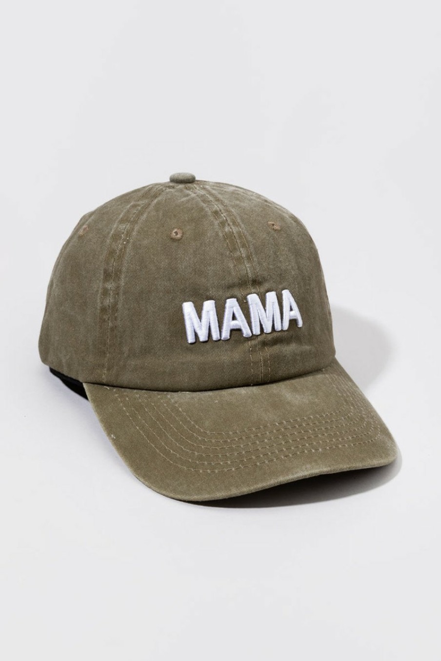 Francesca's Mama Script Baseball Hat Olive Green Hats