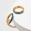 Francesca's Jocelyn Enamel Hinge Hoops Navy Earrings