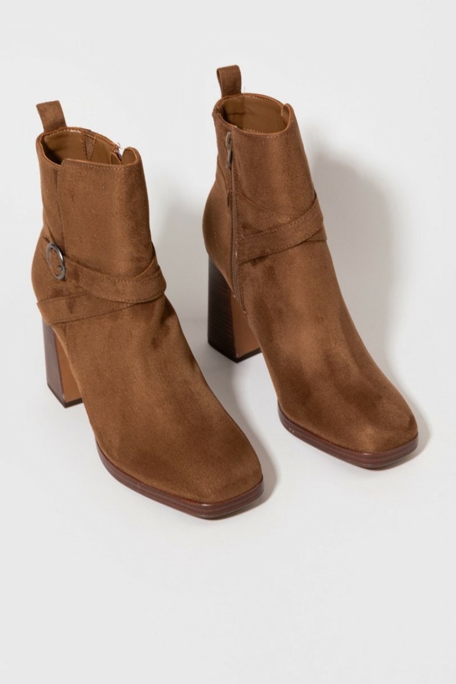 Francesca's Axel Side Buckle Boots Brown Boots