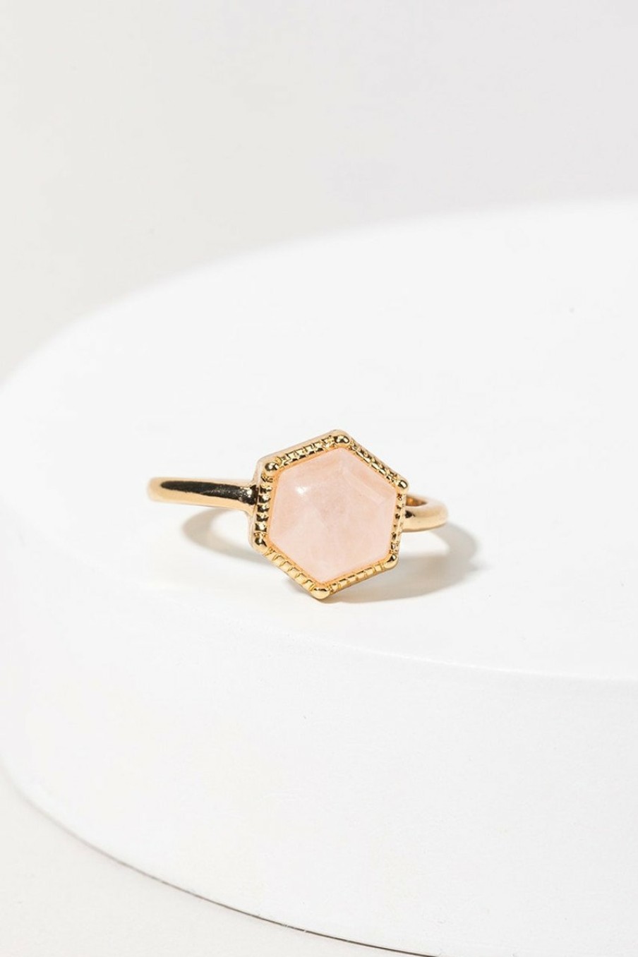 Francesca's Joy Emotion Stone Hexagon Ring Rings