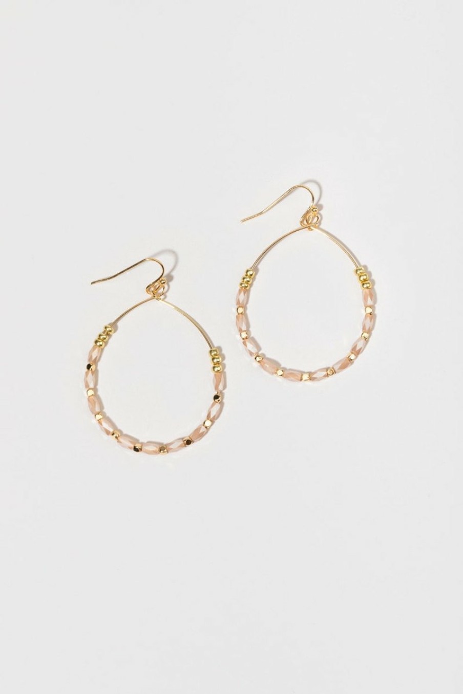 Francesca's Belinda Facet Glass Earrings Taupe Earrings