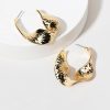 Francesca's Etta Twisted Hammered Hoop Earrings Gold Earrings