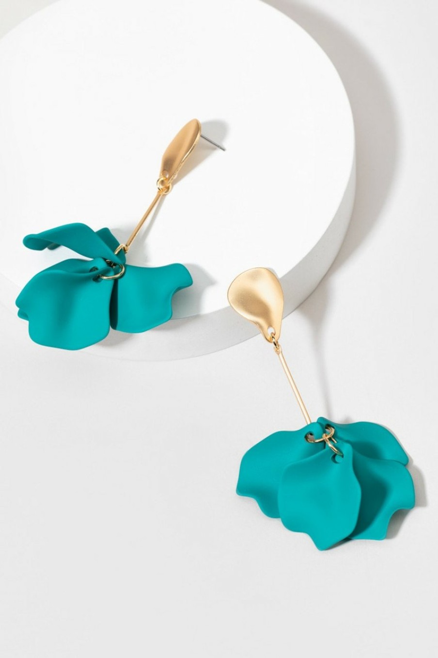 Francesca's Maureen Petal Drop Earrings Teal Earrings