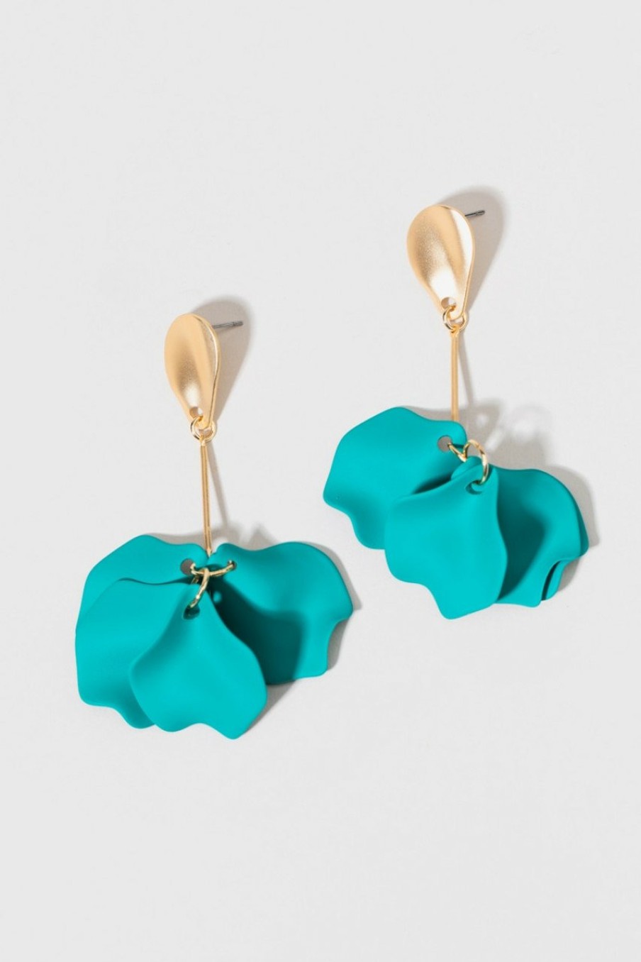 Francesca's Maureen Petal Drop Earrings Teal Earrings