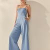 Francesca's Monique Tieback Jumpsuit Chambray Dresses