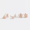 Francesca's Ava Cz Leaf Stud Set Rose Gold Earrings