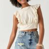 Francesca's Britney Destructed Denim Shorts Medium Shorts