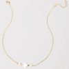 Francesca's Marsha Shell Clover Necklace Gold Necklaces