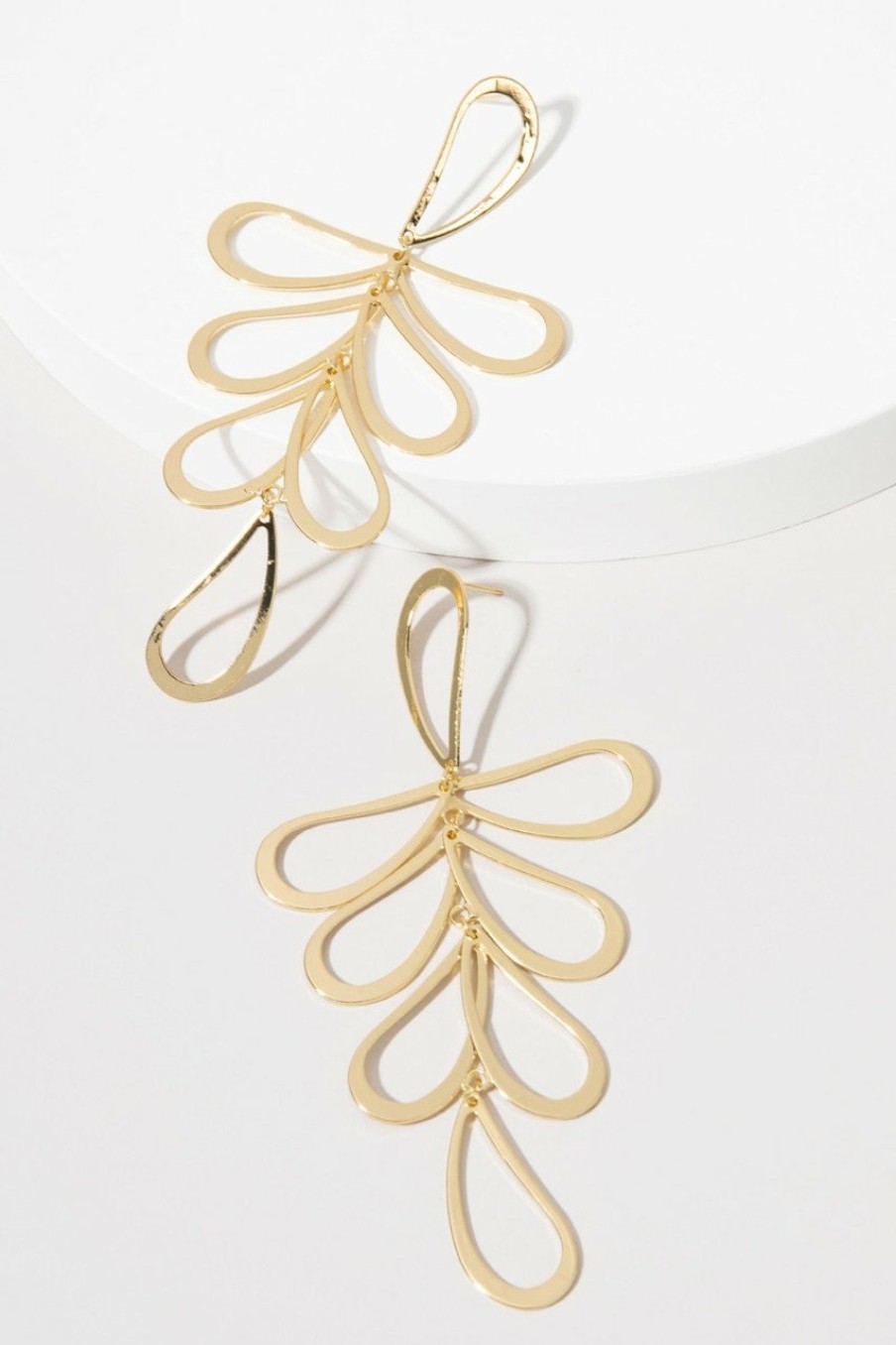 Francesca's Lisa Floral Drop Earring Gold Earrings