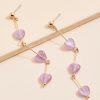 Francesca's Callie Cats Eye Heart Drop Earrings Purple Earrings