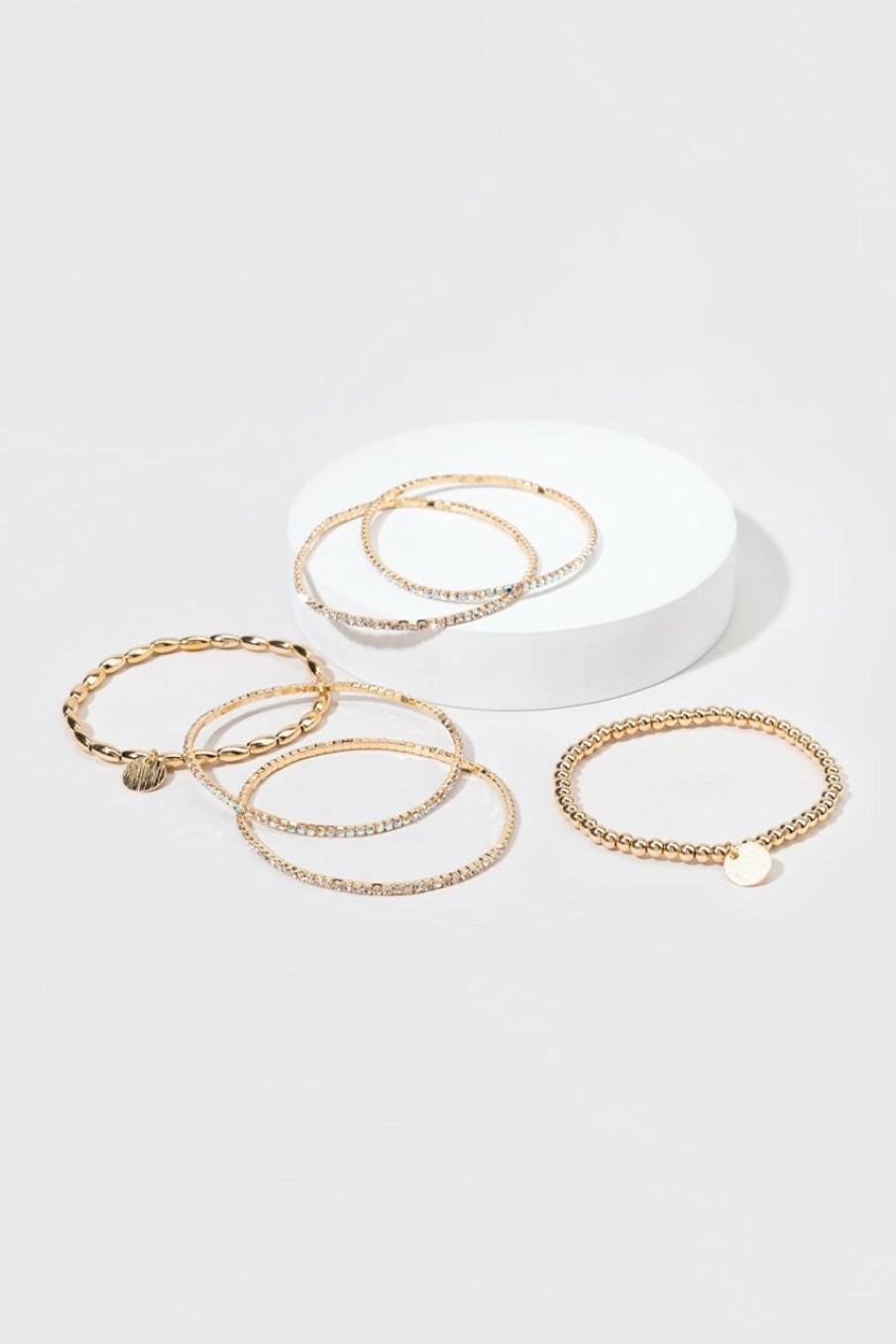 Francesca's Tiana Cupchain Stretch Bracelet Set Iridescent Bracelets