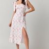 Francesca's Ginnie Floral Strap Dress White Dresses