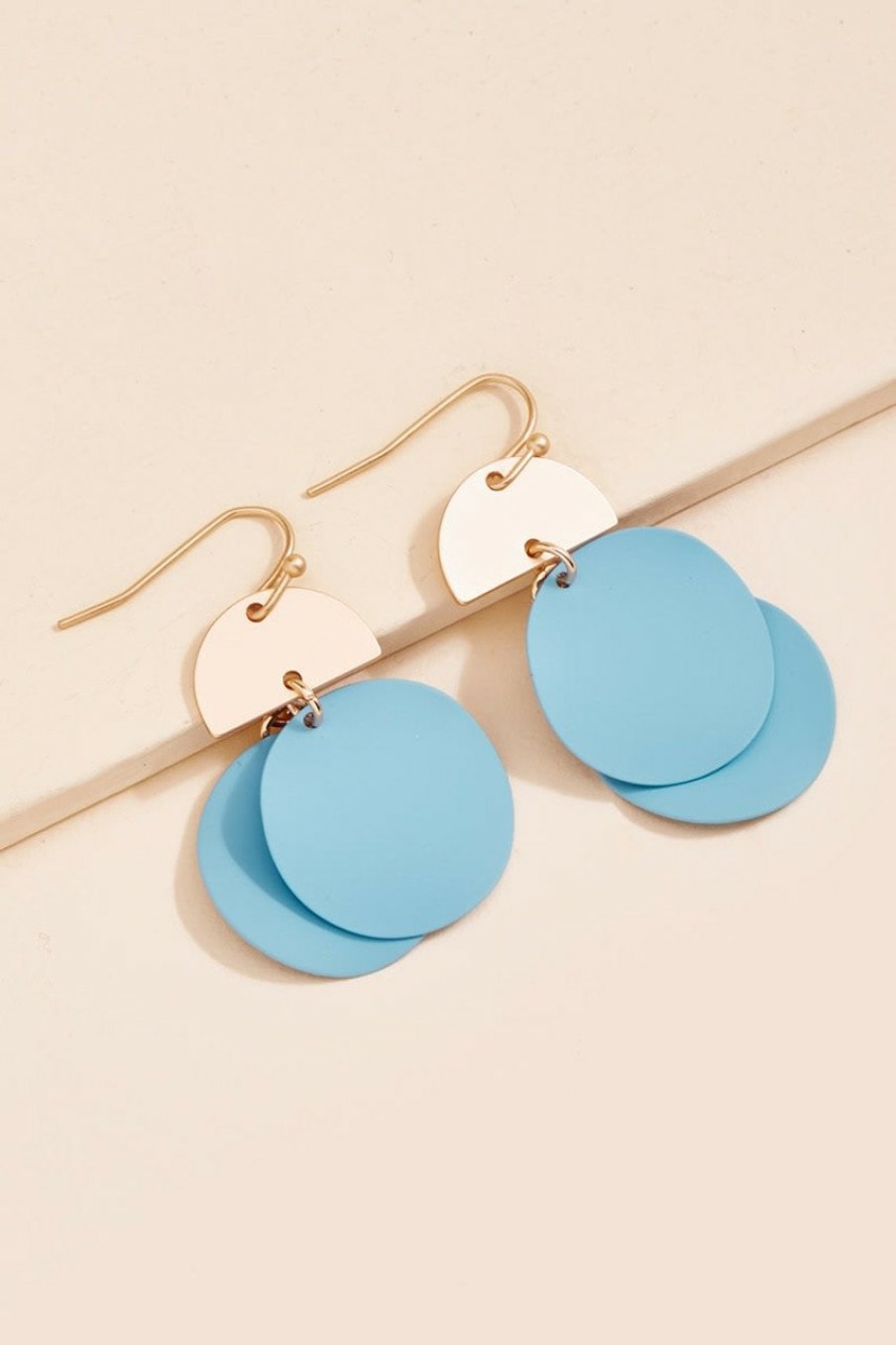 Francesca's Alice Coin Drop Earrings Light Blue Earrings