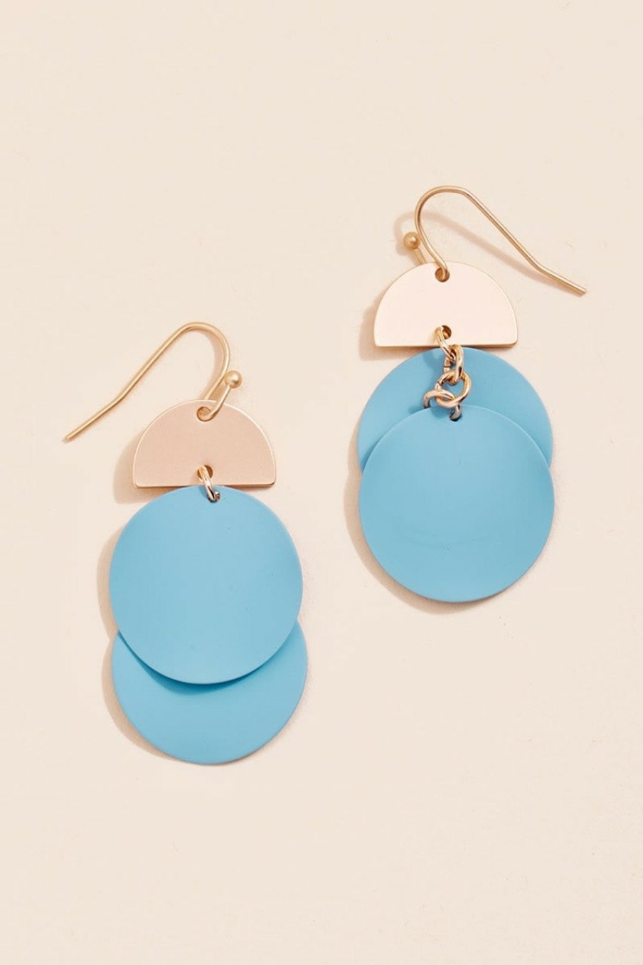 Francesca's Alice Coin Drop Earrings Light Blue Earrings