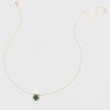 Francesca's Nina Crystal Clover Golden Necklace Green Necklaces