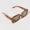 Francesca's Myrah Thick Square Frame Sunglasses Tortoise Sunglasses