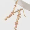 Francesca's Cecilia Falling Crystal Baguette Drop Earrings Pink Earrings