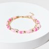 Francesca's Rosalinda Paperclip Rubber Bead Bracelet Fuchsia Bracelets