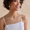 Francesca's Erna Flat Dot Chain Flower Shell Necklace Gold Necklaces