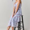 Francesca's Anita Ruffle Trim Tiered Midi Dress Light Blue Dresses