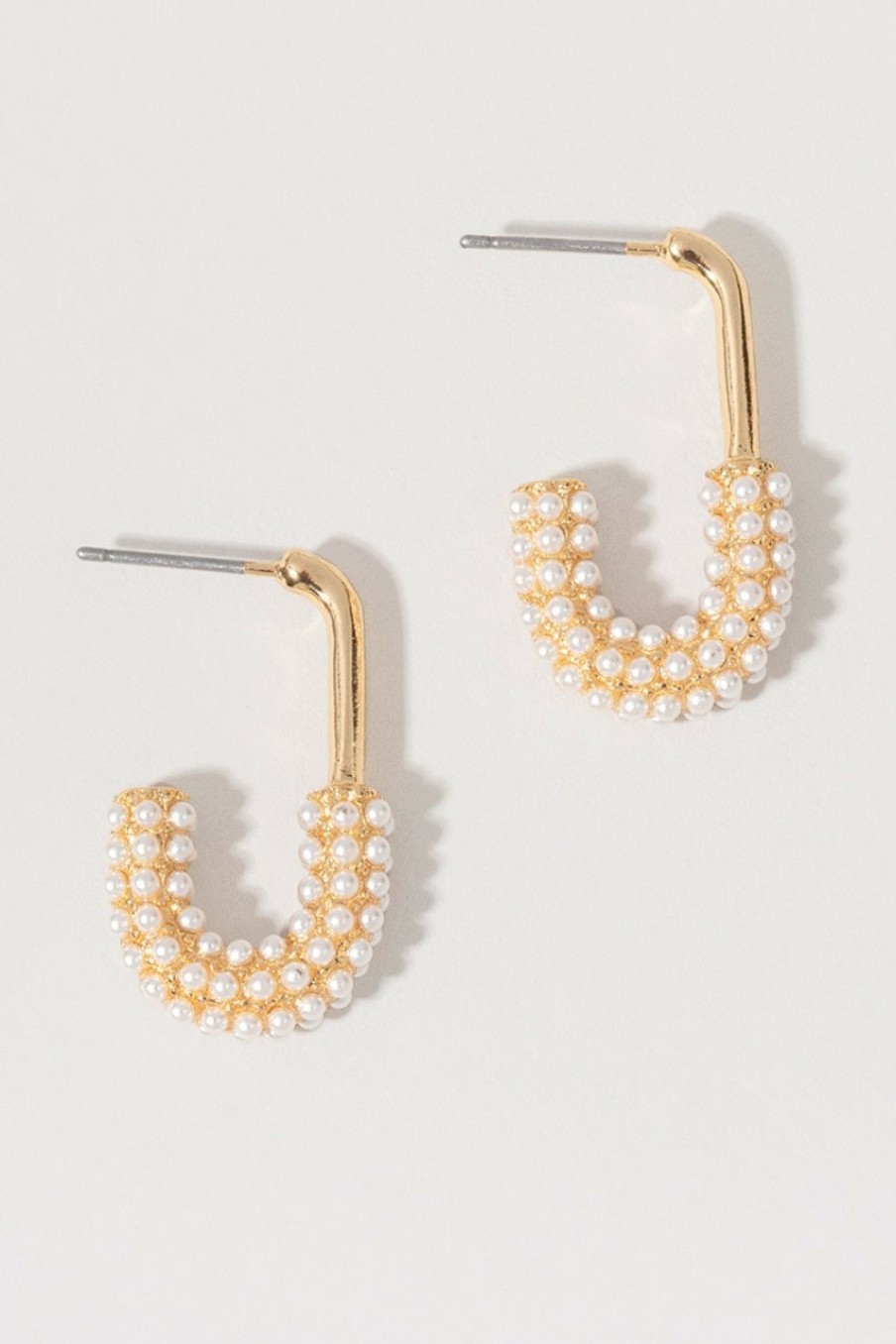 Francesca's Cassie Faux Safety Pin Earrings Pearl Earrings