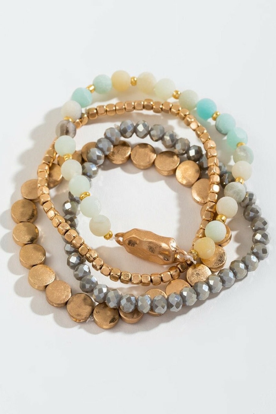 Francesca's Josephine Beaded Stretch Bracelet Set Mint Bracelets