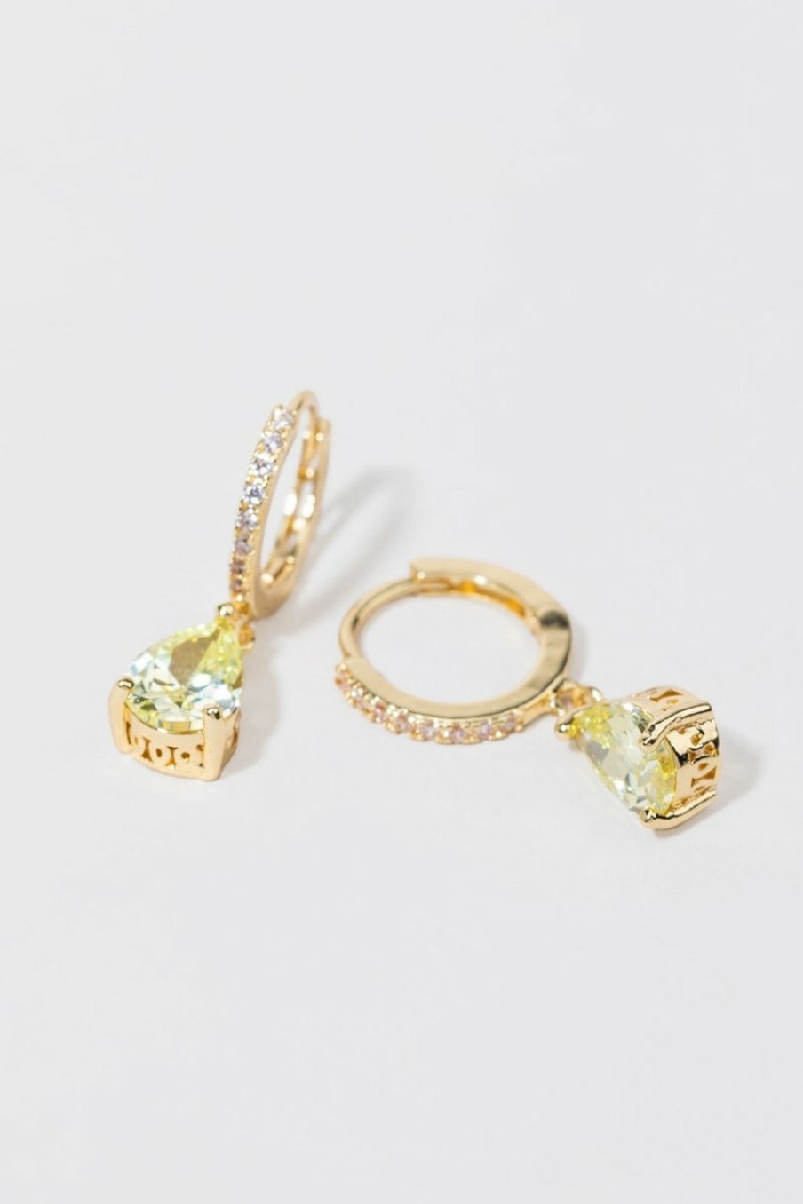 Francesca's Callie Huggie Charm Hoop Earrings Green Earrings