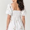 Francesca's Harriett Floral Embroidered Mini Dress White Dresses