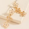 Francesca's Laney Daisy Flower Drop Earrings Gold Earrings