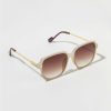 Francesca's Evelyn Square Sunglasses Taupe Sunglasses