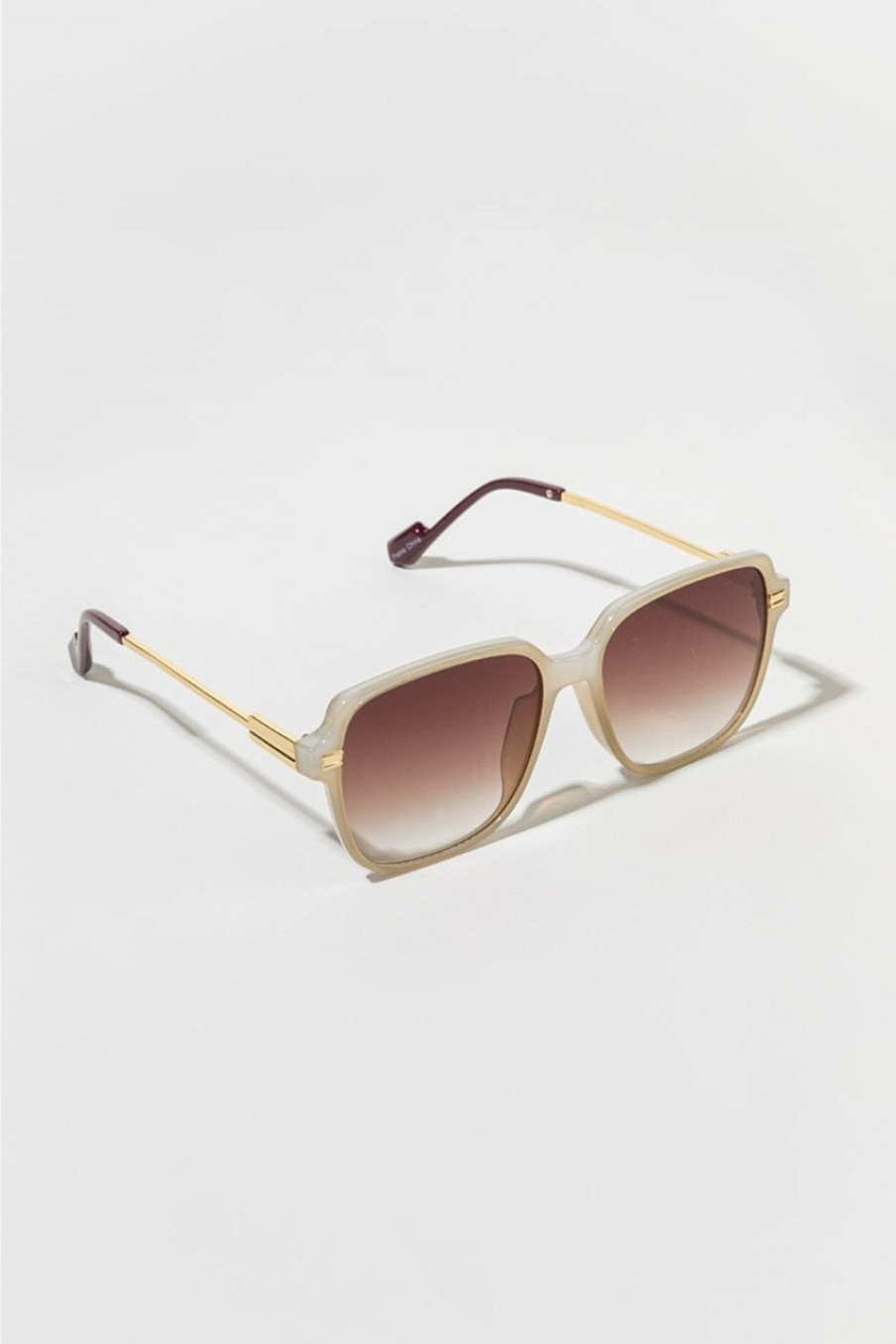 Francesca's Evelyn Square Sunglasses Taupe Sunglasses