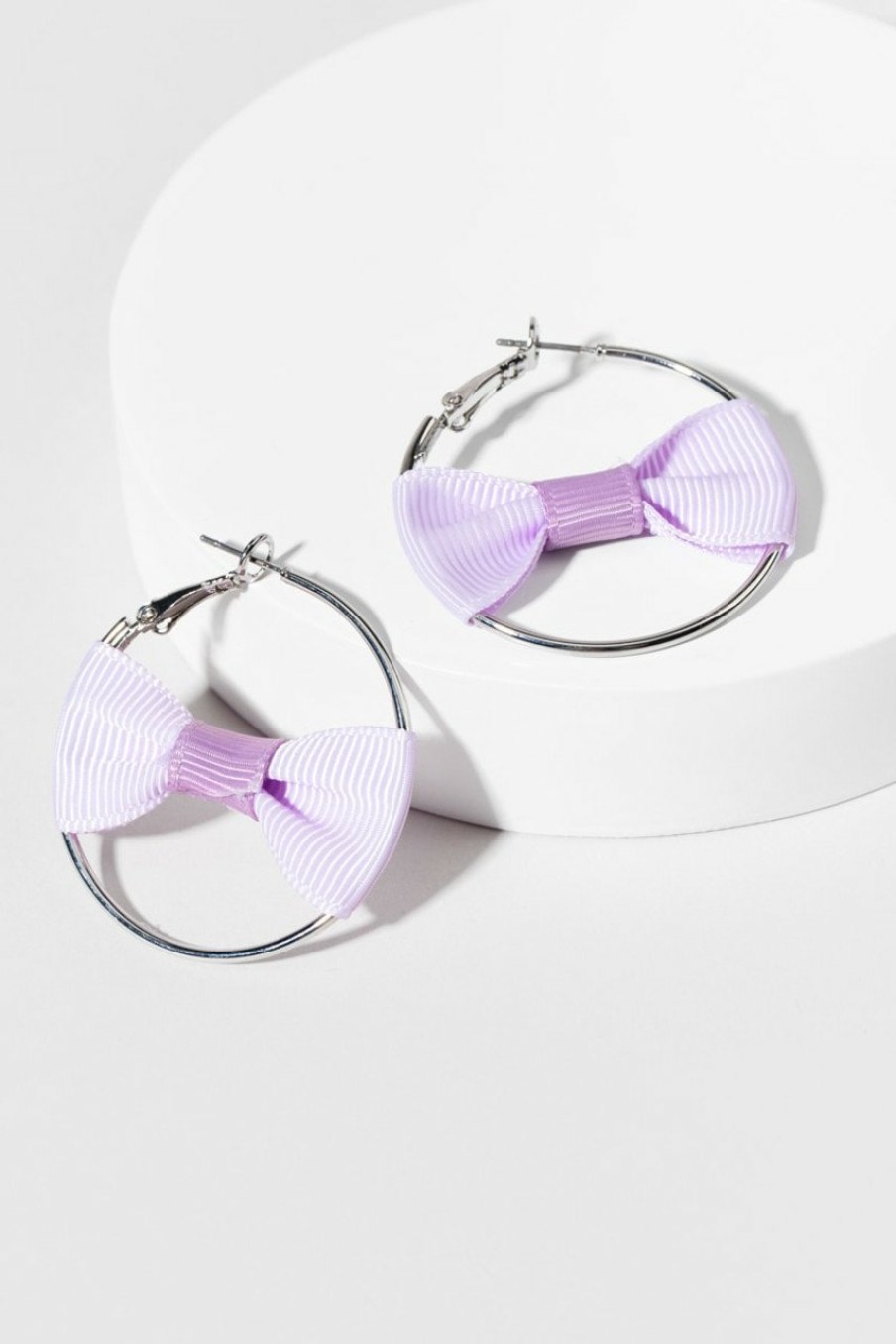 Francesca's Sherry Bow Inside Hoop Earrings Lavender Earrings