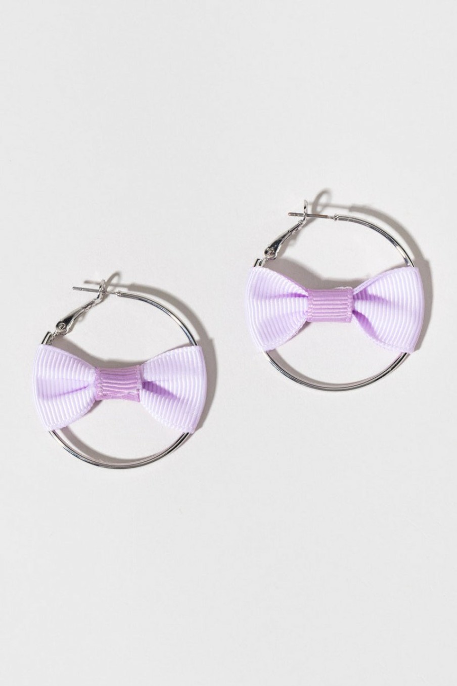 Francesca's Sherry Bow Inside Hoop Earrings Lavender Earrings