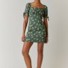 Francesca's Claire Embroidered Dress Olive Green Dresses