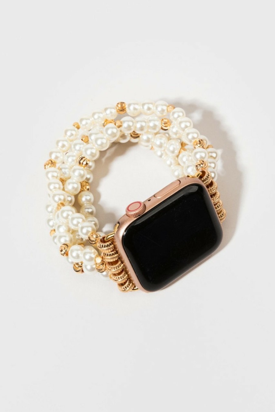 Francesca's Pamela Golden Watch Strap Pearl Bracelets