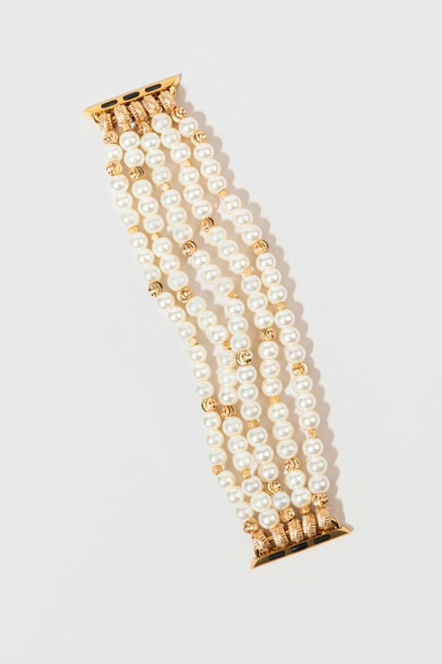 Francesca's Pamela Golden Watch Strap Pearl Bracelets