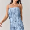 Francesca's Shannon Faux Suede Tiered Dress Chambray Dresses