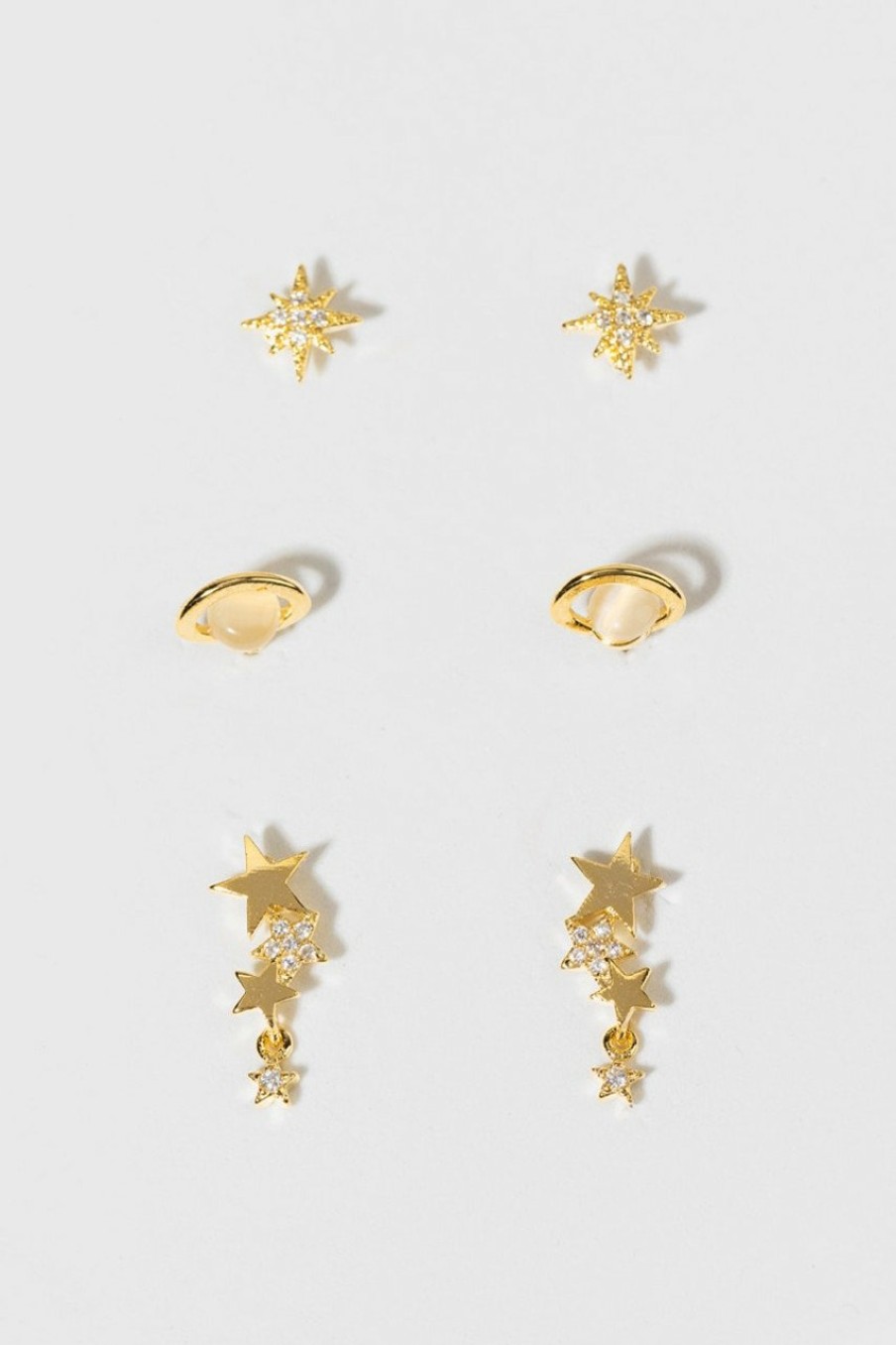 Francesca's Martina Celestial Earring Set Ivory Earrings