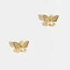 Francesca's Lana Cz Butterfly Studs Gold Earrings