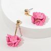 Francesca's Brandy Painted Metal Flower Drop Earrings Pink Earrings