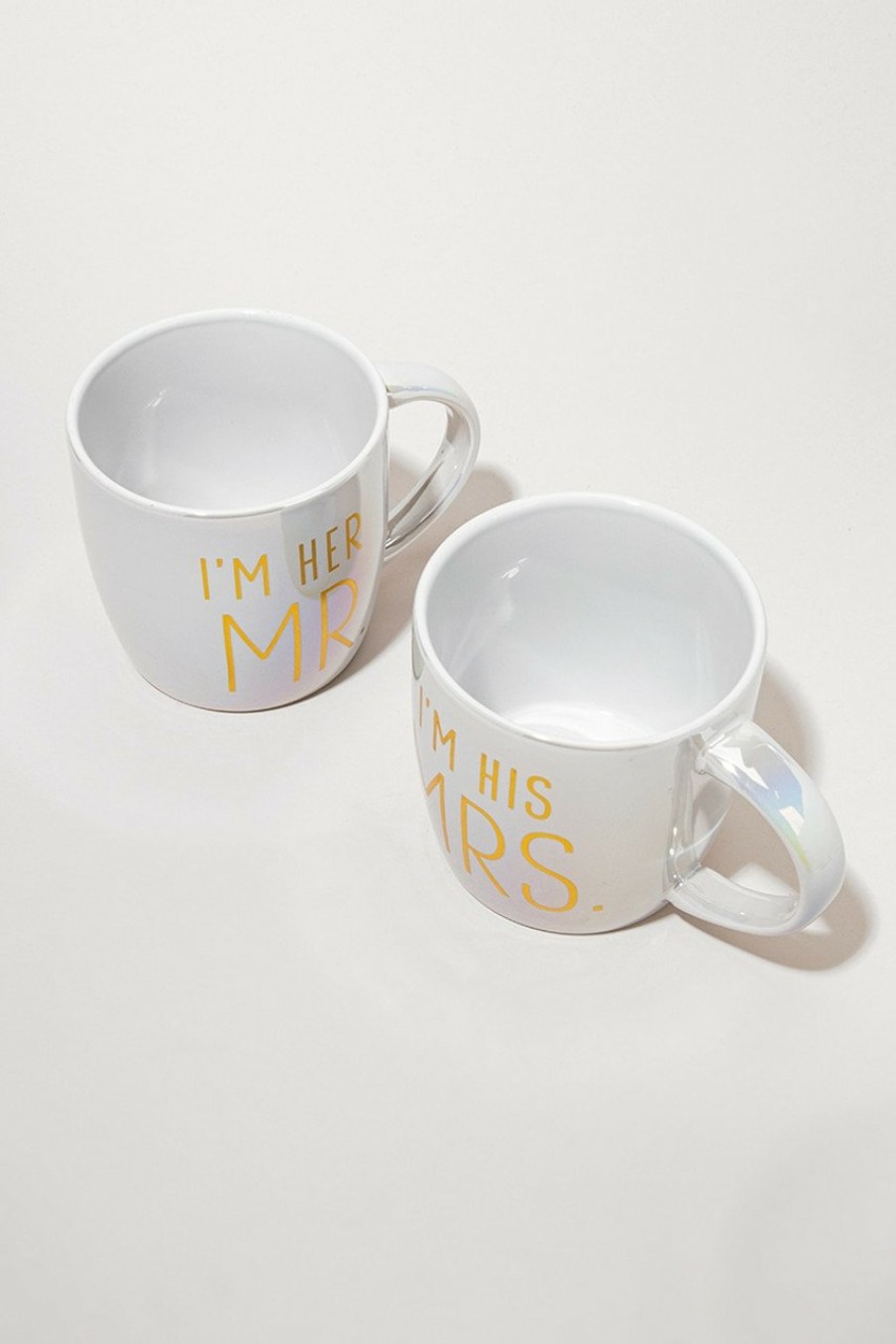 Francesca's Mr And Mrs Mug Set Iridescent Drinkware